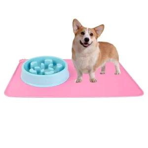 [콩심팥심]반려견식기매트 강아지 식기 미끌림방지 고양이 핑크