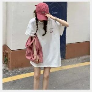 반팔티 박스티 데일리 여름 여리한 레깅스코디 여성 여름반팔티 박스티 루즈핏 오버핏 스마일로고