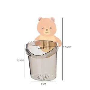 욕실수납통 접착곰돌이 색상랜덤 거울부착 부착수납함 욕실수납통 치약통