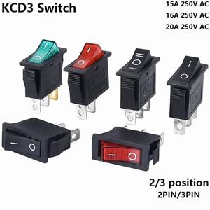 1PCS KCD3 로커 스위치 ON-OFF 2 3 핀 전기 장비 조명 전원 포함 16A 250V  20A AC