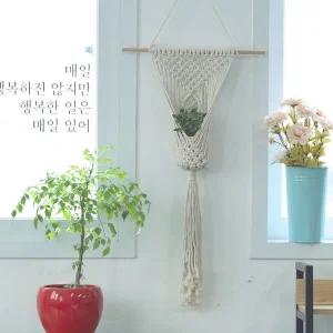 다이아 마크라메 벽장식 화분걸이 장식품 뜨개품 카페품 소품 홈데코 가리개 걸이품