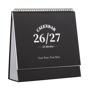 책상 달력 2026-2027, 2년 달력은 2026년 1월부터 2027년 12월까지, 가정, 사무실, 학교 조직 스티커가 부착된 월간 테이블 플래너(L-Black, 9.8인치 x 9.6인치)