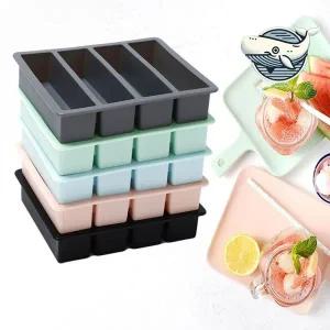 다채로운 실리콘 아이스몰드 스틱 얼음틀 4구 아이스큐브틀