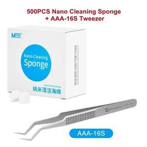 MaAnt MY-065 500개/박스 나노 클리닝 스펀지 (산업용 핀셋 포함) 메인보드 스크린 IC 칩 납땜 수리 먼지