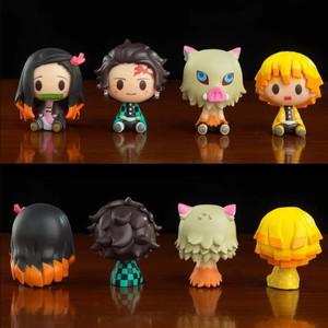 4개 대 애니메이션 악마 슬레이어 Kimetsu No Yaiba 피규어 Q Posket Kamado Tanjirou Nezuko Agatsuma Fig