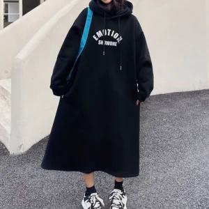 901M 기모 롱 후드 원피스 데일리원피스