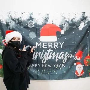 고품질 대형 크리스마스 파티 현수막 180X120cm 5.그린 꾸미기 단체 (WCF27CD)