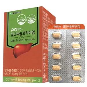 유한m 밀크씨슬프리미엄 90정 실리마린130mg 표고버섯추출물 간영양제 간건강