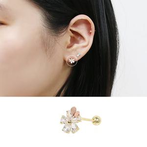 PG594)꽃과나비 14K골드피어싱/귀걸이/gold/piercing