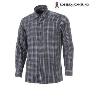 [Roberta di Camerino]TC 멀티 체크 일반핏 네이비 긴소매 셔츠 RM3-201-9