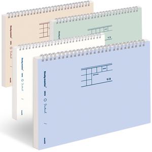 [SET] 뮤니드 스프링 상철 가로 3분할 3mm 그리드 노트 4종 세트