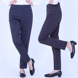 봄 가을 등산 체크바지 일자 밴딩 스판 쿨맥스 무지 편한 중년 여성