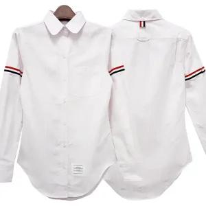 24FW 삼선 암밴드 옥스포드 스트라이프 셔츠 (FLL019E 00098 680)