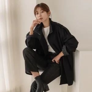 [엘리시아] 도르 하이넥 견장 집업 야상 점퍼