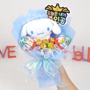 산리오 인형 킨더조이 츄파?스 사탕 꽃다발 with 토퍼 유치원 어린이집 발표회 연주회 졸업식