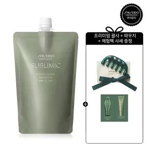 [시세이도 프로페셔널] [건성두피용]휀테 포르테 샴푸(리필) 450ml (체험팩 샤셰 + 프리미엄괄사+파우치)