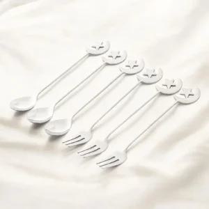 별과달 티스푼 티포크 6P 선물세트 스텐/포크/세트/과일/커피/스푼/티수저/양식/티스픈/스덴/테이블