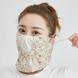 [할인바이할인][1+1] 숨쉬기 편한 햇빛차단 플라워 마스크 꽃무늬 골프마스크 패턴4종