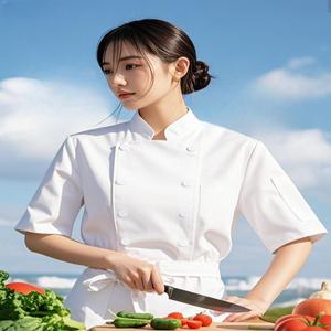 반팔유니폼 여름용 조리복 통기성 좋은 쉐프자켓 반팔 4XL 빅사이즈