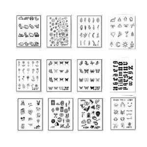 타투 레터링 스티커문신 타투스티커 미니 세트 12종