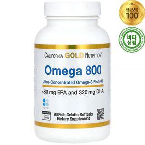 캘리포니아골드뉴트리션 오메가 800 피쉬 오일 90정 소프트젤 Omega 3 1000mg Pharmaceutical Grade Fish O