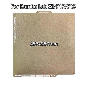유리 베드Bambu Lab X1/P1P/P1S 용 257x257mm 빌드 플레이트 Bamboo 3D 프린터 액세서리 질감 양면 PEI 스