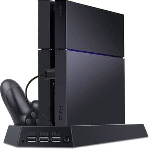 TREE.NB PS4 냉각 팬용 수직 스탠드 충전기, 소니 플레이스테이션 4 게임 콘솔용 듀얼 컨트롤러 충전소 (PS4 슬림/프로용 제외)