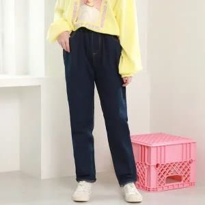 주니진_세미배기스판주니어청바지_진청