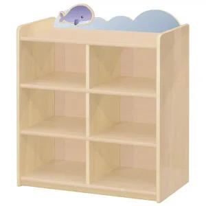 자작나무사물함/6인용/원목선반/고래/구름