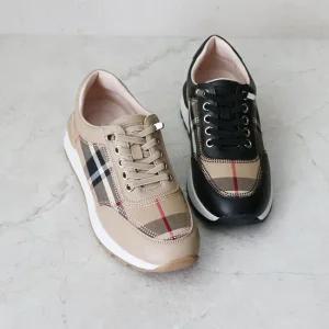 체크폴로 컴포트 쿠션 미끄럼방지 밴딩 스니커즈 4CM P-S959