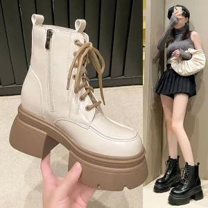 아이언하트 여성 여친 신발 워커힐 초경량 워커 가보시 스트랩 힐 키높이 부티 KKE5