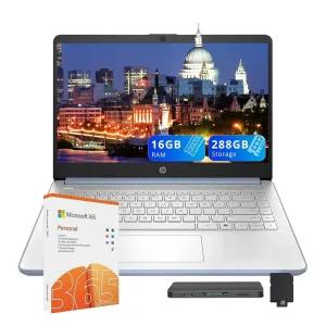 HP 플래그십 14인치 HD 학생 비즈니스 노트북 인텔 N150 CPUi31115G4 비트 i31115G4 16GB RAM 288GB 스토리