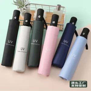 uv차단우산 양산 자동 Uv 우산 여성 맑은 비 접는 태양 우산 자외선 차단 접는 태양 우