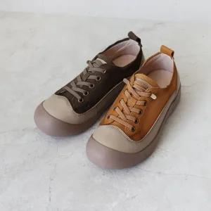 천연소가죽 맥티즈 컴포트 쿠션 통굽 스니커즈 3CM BD-M2568