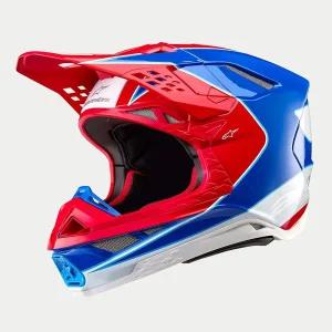 Alpinestars 8301923-3017-M: 슈퍼테크 S-M10 베일 헬멧 브라이트 레드/블루 글로시 Md 508367