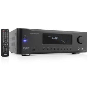Pyle 5.2채널 하이파이 블루투스 스테레오 앰프 - 라디오, USB, RCA, HDMI, MIC IN, 무선 스트리밍이 가능한 1000와트 AV 홈 스피커 서브우퍼 사운드 수신기, 4K UHD TV, 3D, 블루레이 지원
