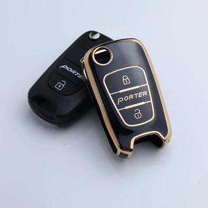 2/3 Bottons Tpu 자동차 키 Fob 케이스 커버 체인 현대 포터 액세서리 플립 접는 제어 홀더