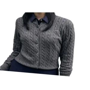 매장정품 LACOSTE 라코스테 여성 케이블 크루넥 가디건 AF091E-54N_DB 598309