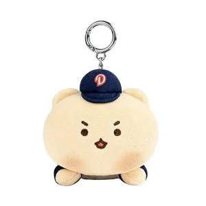 두산 베어스 x 망그러진곰 허슬두 10cm 플러시 키링 Doosan Bears Manggom Hustle Doo Plush Keyring Ivory