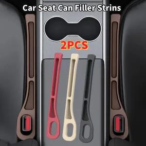 2pcs 쌍 범용 카시트 갭 플매트 카펫 러그 스트립 사이드 솔기 자동차 필러 누출 방지 시트 수납함 인테리