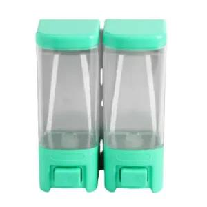 물비누 디스펜서 벽걸이형 2구 500ml 민트 샴푸 용기 손 세정 샤워실디스펜서