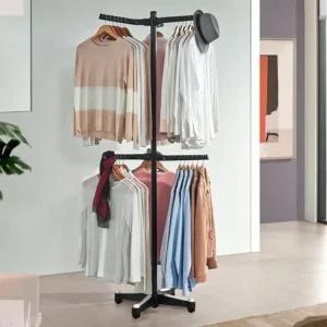 [라일리] Rly 트리플 행거 블랙 수납정리 회전행거 원룸가구