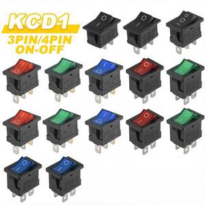 5PCS ON-OFF 스위치 KCD1 15x21mm 6A 250V 10A 선박  2Pin 로커 전원
