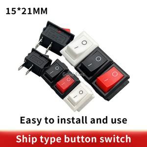 KCD11-101 보트 로커 스위치 자동차 대시 보드 트럭 RV ATV 홈 3A 6A 250V 10A 10x15mm SPST 2 핀 ONOFF G1