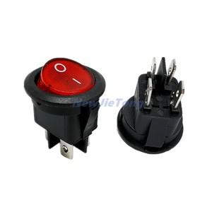5pcs KCD1 224N 라운드 로커 스위치 라이트 4 핀 6A 250V10A 125VAC 보트 스냅인 SPST ON OFF 2