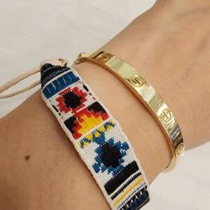 [콩심팥심]길이조절 에스닉 줄 매듭 커플 팔찌 우정 발찌