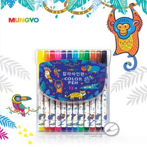 신제품 문교 사인펜 12색 칼라 싸인펜 학습 신학기 준비물