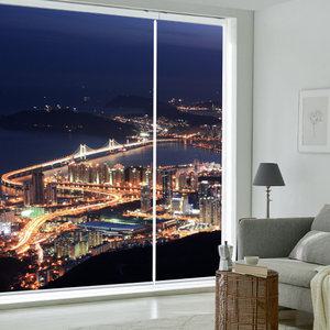 웰텍스 실사롤스크린 도시풍경 UV프린트