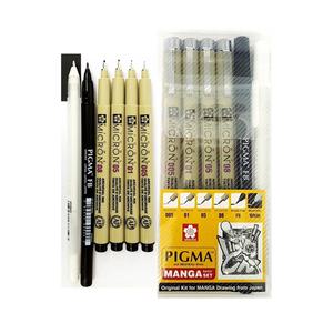 사쿠라 피그마 마이크론 망가세트 6본입 만화 그리기 드로잉 일러스트 필기류