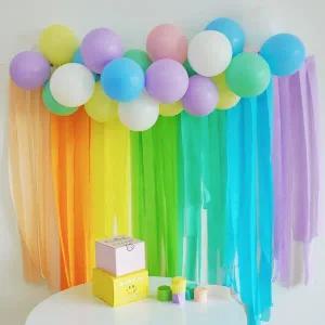 [갓샵]생일 풍선 가랜드 파티 커튼 스트리머 DIY 2종 [홈파티 포토존 꾸미기 장식 벌룬 클라우드 무지개가